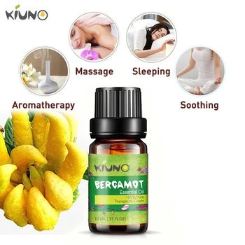 

KINUO Plant Essential Oils Diffusers Aroma Oil Bergamot Lavender Lemongrass Tree Oil Natural Massage Relax For Aromatic 10ML