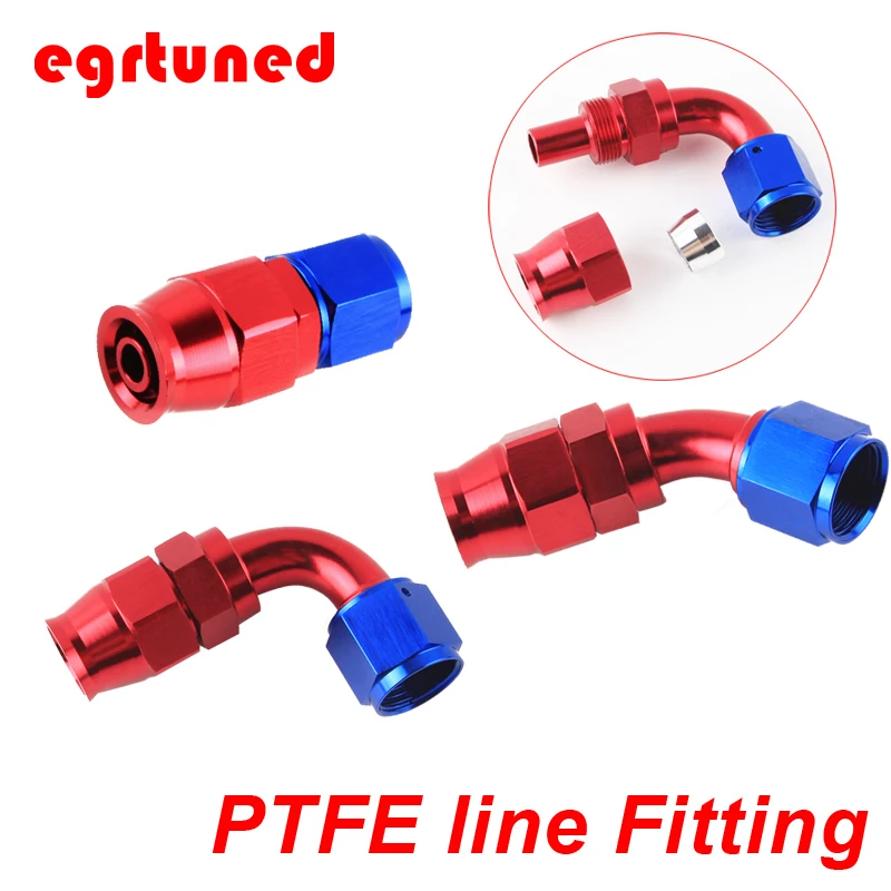 AN8 Swivel PTFE Hose End Fitting Straight 45 90 Degree For Oil Fuel Line JT44 |