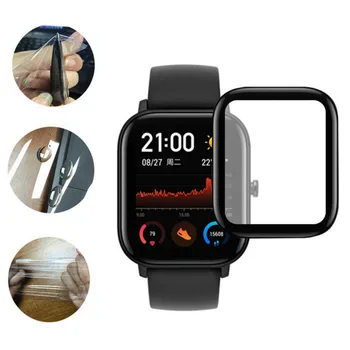 

5/1pcs Smart Watch Screen Protector 3D Curved Watch Film Full Coverage New Soft Clear Protective Film Cover Case For Amazfit GTS