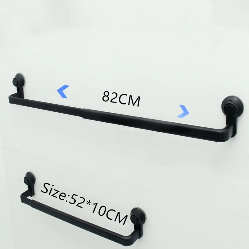 Toilet Vacuum Suction Cup Towel Rack Bathroom Seamless Non-Perforated Single Rod Towel Rack Retractable Storage 52CM towel rack