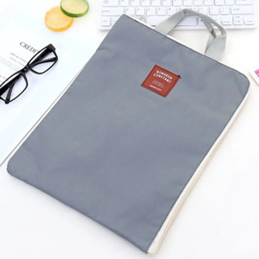 Dark gray Холщовая Сумка для документов A4 папка с двумя пряжками Сумка для документов водонепроницаемый бумажный Органайзер офисные школьные канцелярские принадлежности - Цвет: Dark gray
