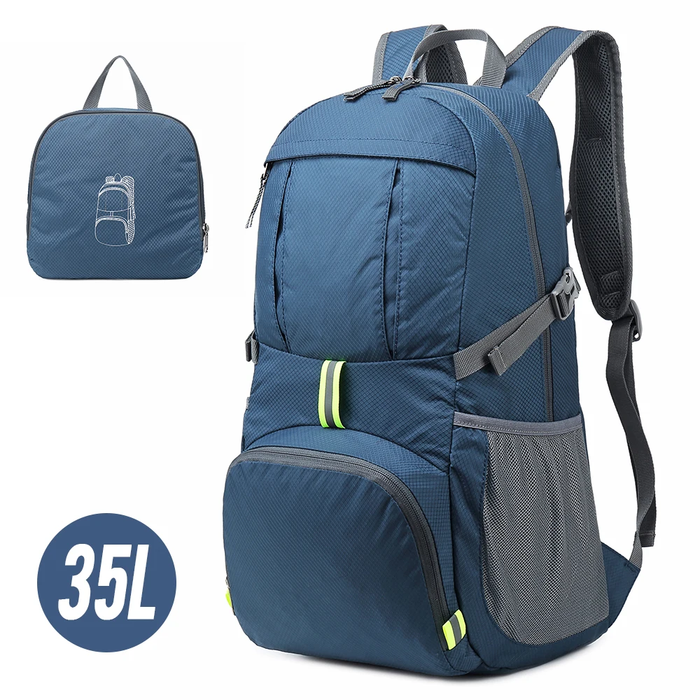 

35L Lightweight Folding Backpack Sports Bag Water Repellent Bag Pack for Camping Climbing Hiking Traveling Schooling