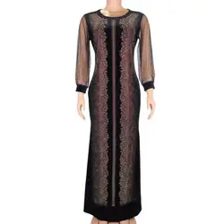 Muslim Euramerican Africa Beautiful Women's Noble Temperament Dress Fashionable Diamond Robe