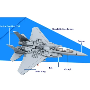

270pcs Military Series F-15 Eagle Fighter Building Blocks Model Fit Army Technic Airplane Set Bricks Toys Gifts For Kids