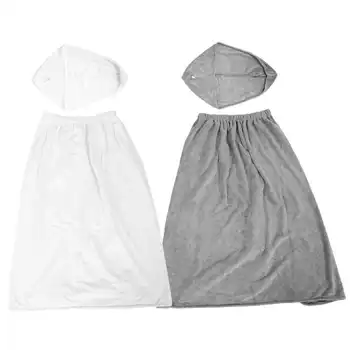 

Adjustable Woman Female Bath Towel Set with Soft Bath Skirt Shower Cap Shower Wrap Pure Cotton Fabric Hair Salon Accessories