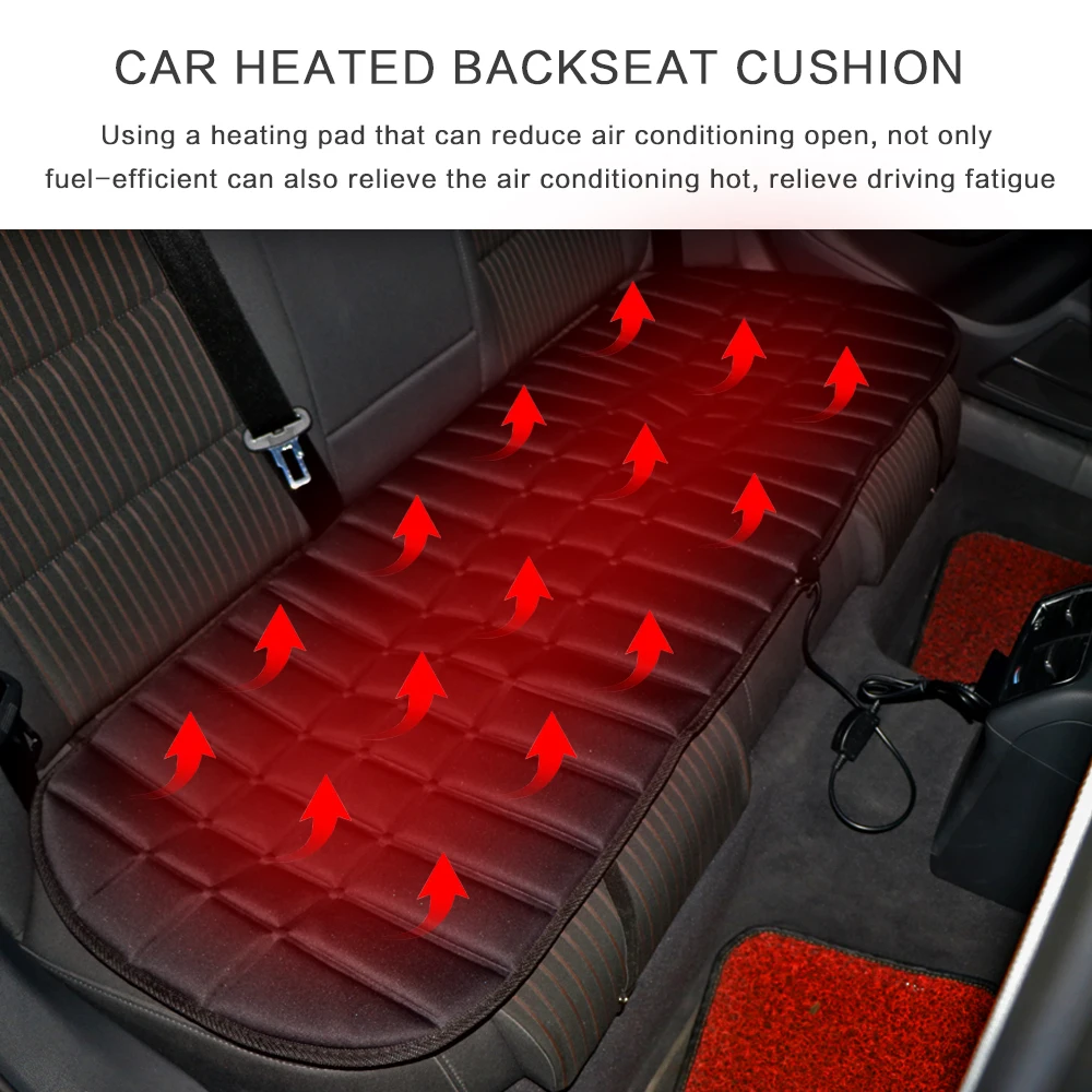 Adjustable Winter Rear Back Heated Heating Seat Cushion Cover Pad 12v