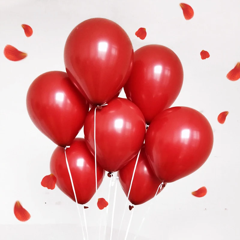 10pcs 10 Inch Thicken Pomegranate Red Balloons Birthday Wedding Party Round Helium Balloon Decoration Kids Toy Balloons