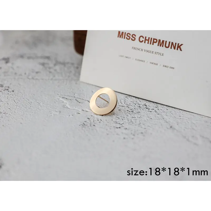 1 Color-protected copper Stud earring DIY Jewelry accessories handmade material ring square curved oval large geometry 6pcs - Цвет: 1
