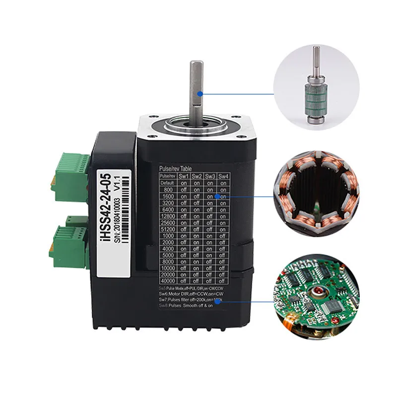 Замкнутый контур шаговый Серводвигатель DC24V 0.48Nm 1.2A 0-1500 об/мин, 42 модели интегрированный шаговый Серводвигатель наборы драйверов, J19326