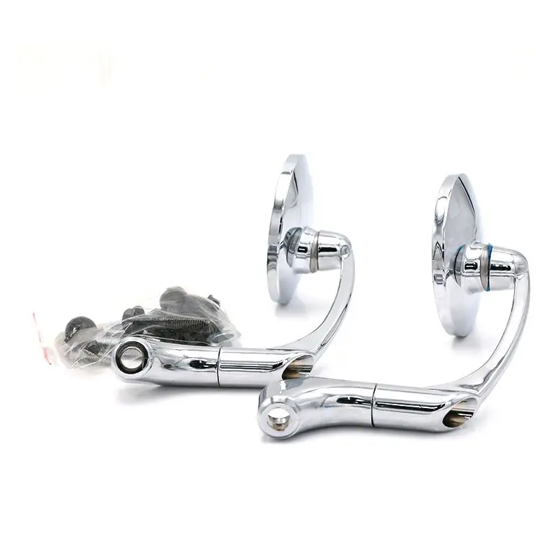 Nuoxintr Black 8mm 10mm 1 Pair Motorcycle Mirrors Side Rearview Mirror Aluminum Motorcycle Mirror for Universal Harley Davidson