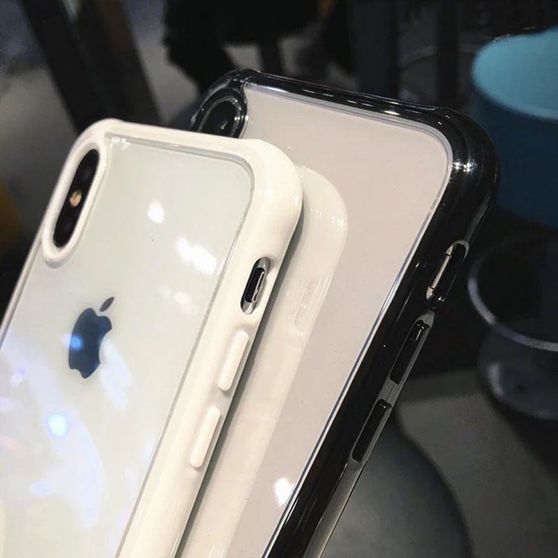 Ударопрочный модный силиконовый чехол для телефона iPhone 11 Pro Max X XS XR XS Max 8 7 6s 6 Plus Прозрачная защитная задняя крышка