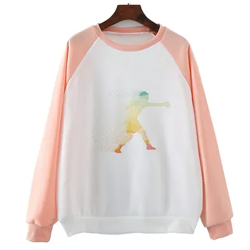 

Abstract Artistic Boxing Autumn Spring Casual Hoodies Pullovers Tops Women Round Neck Hoody Girls Clothes
