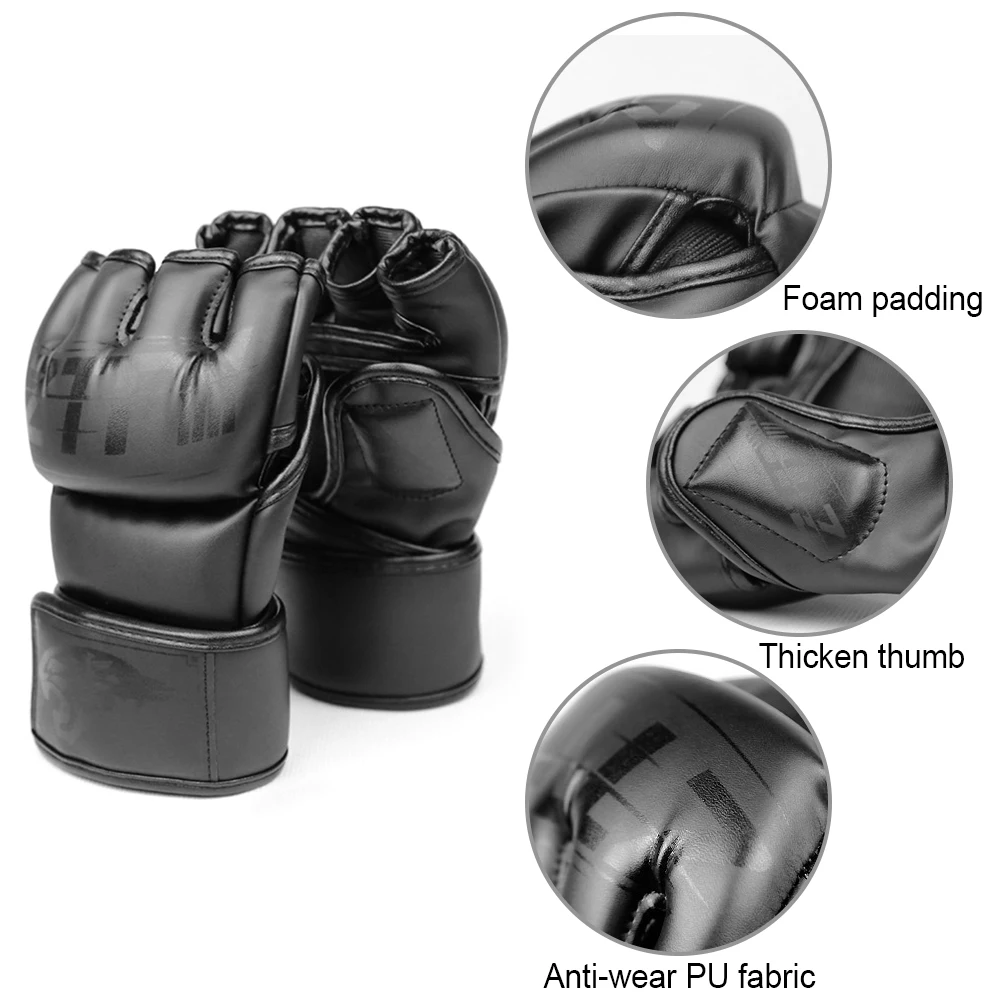 MMAGlovesforMenWomenKickboxingGlovesBoxingGloveswithOpenPalm