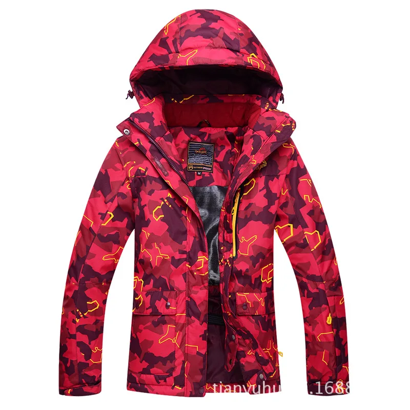 Стиль, лыжный костюм для женщин, корейский стиль, зимний, для улицы, шпон, двойная пластина, Анорак, водонепроницаемый, толстый, теплый, дышащий