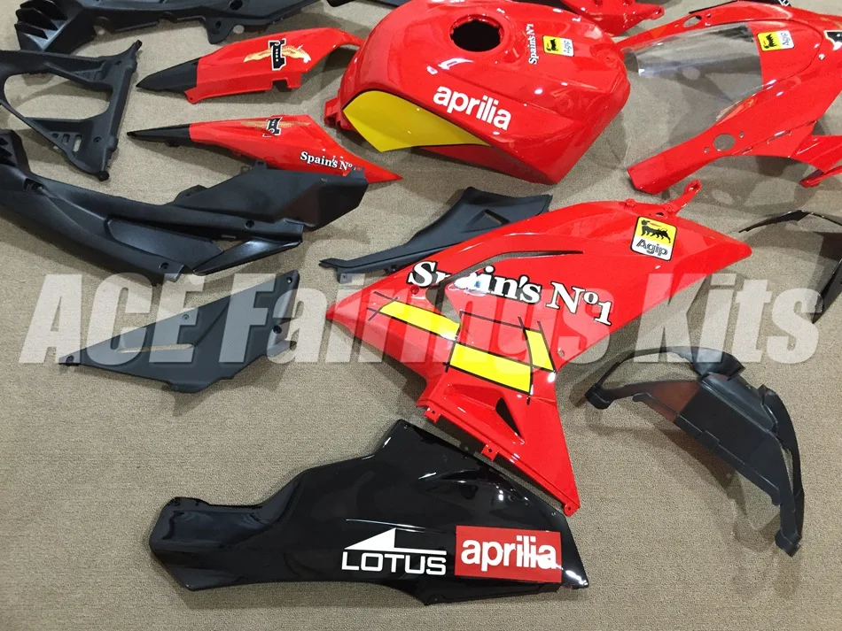 ABS литья под давлением обтекатель комплект подходит для Aprilia RS125 06 07 08 09 10 11 RS4 RSV 125 2006-2011 Обтекатели набор красный номер 1