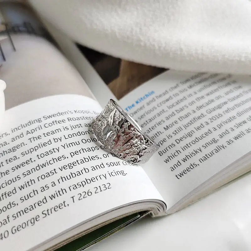 INZATT Настоящее серебро 925 проба геометрическое кольцо с изменяющимся размером для модных женщин панк ювелирные изделия минималистичные аксессуары подарок