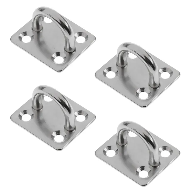8-Pack Heavy Duty Stainless Steel Wall Hooks - M5 Size 304 Steel Pad Eye Plates For Yoga Swings, Boats & Marine Hardware - View #7