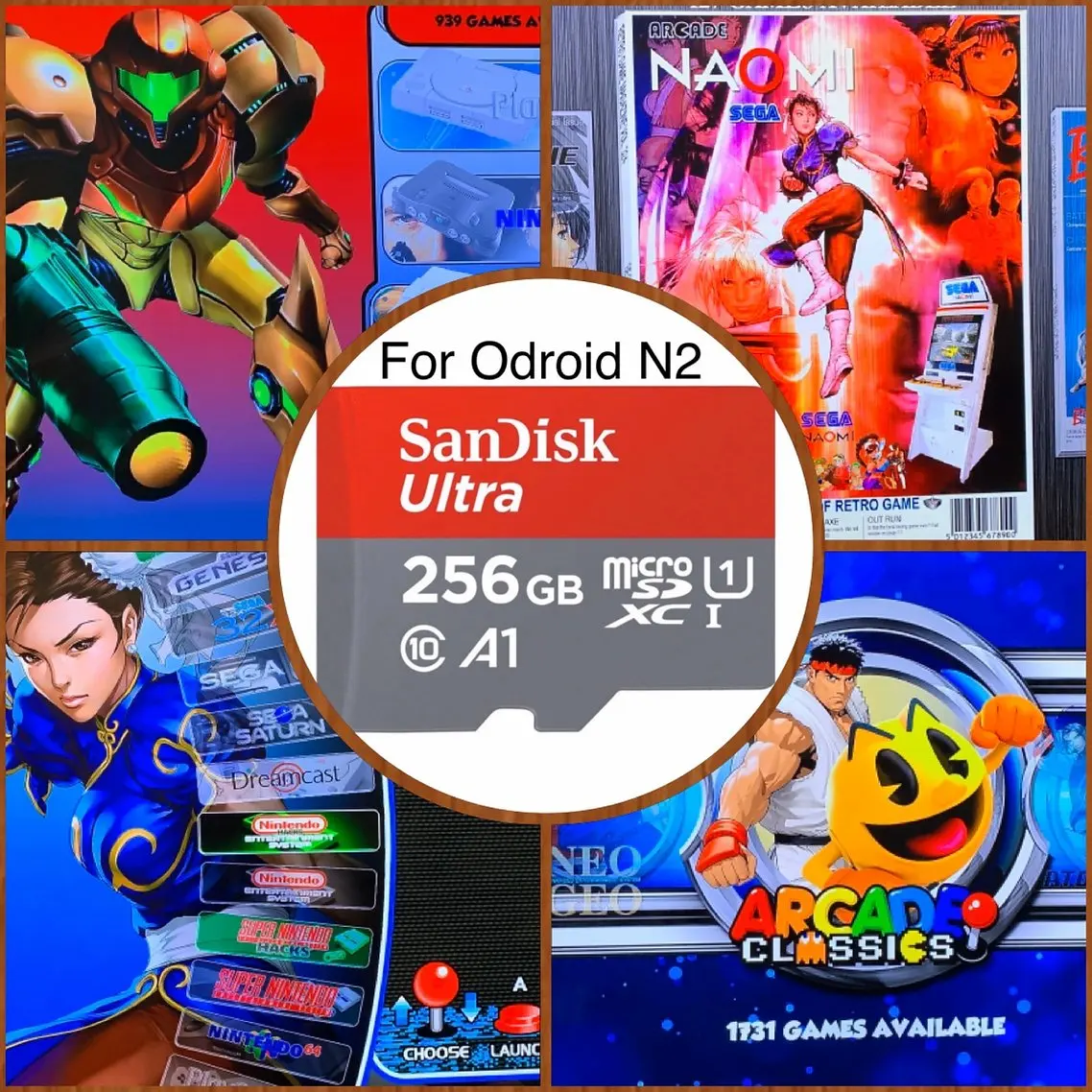 Карта micro SD Odroid N2 256 Гб! Для вашего + Video presws Ora RetroArena v.3.1.13 эмуляционная станция ES 12000