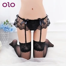 OLO эротическое нижнее белье женское сексуальное белье кружевные чулки и Подвязки Пояс подтяжки набор топ чулки