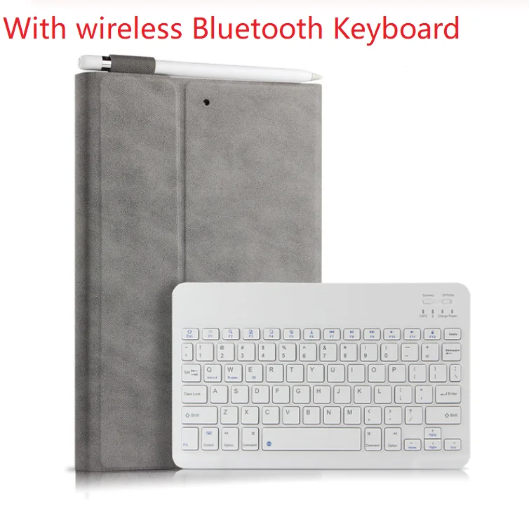 white keyboard Чехол для Ipad 9,7 Ipad 5 6 Air 1 Air 2 9," планшет, защитная Беспроводная Bluetooth клавиатура, полиуретановая подставка, чехол+ ручка - Цвет: white keyboard