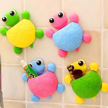

Cute Design Turtle Powerful Sucker Toothbrush Holder Cartoon Tortoise Bathroom Accessories Children Toothbrush Holder