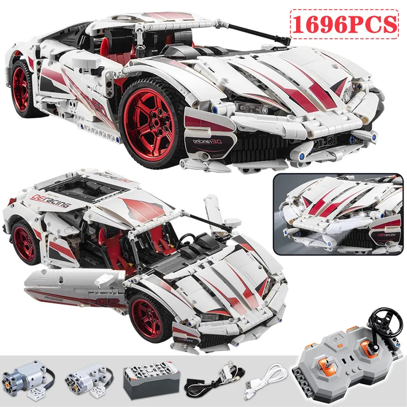 Радиоуправляемый спортивный автомобиль MOC строительные блоки модель