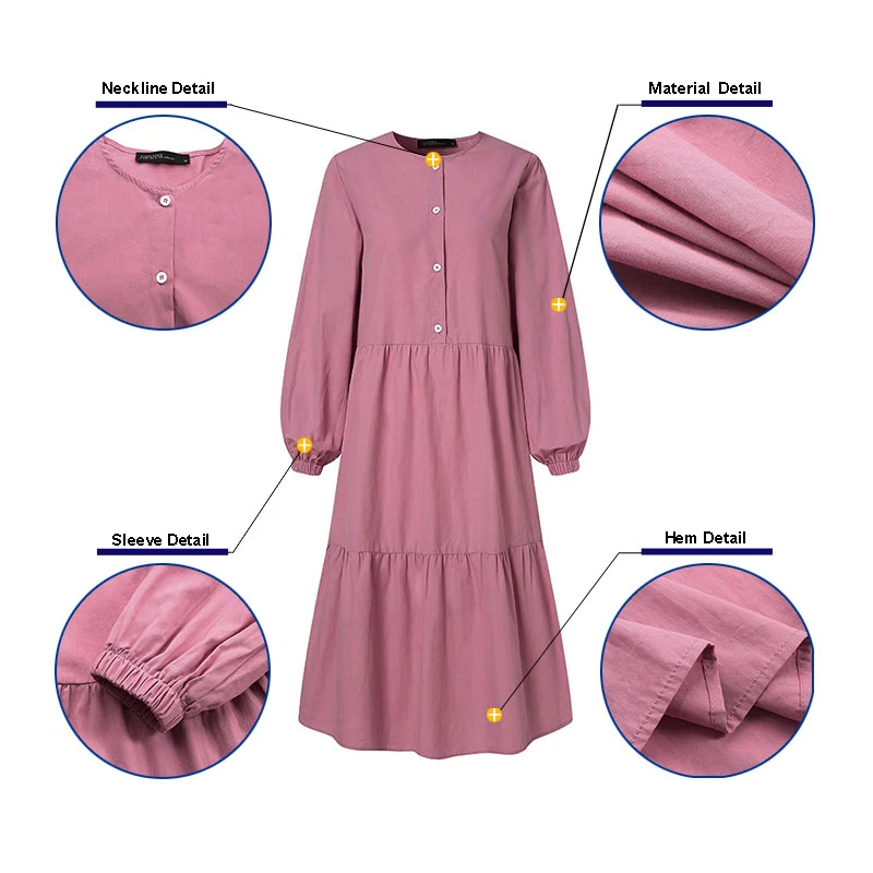 New Fashion Midi Shirt Top Dress - Image 5