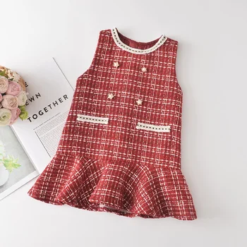 

Girls Sleeveless Dresses 2020 New Autumn Kids Princess Outfits Baby Girl Fashion Party Christmas Costumes Casual Clothes 3 7Y