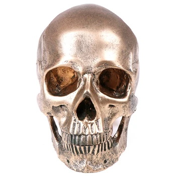 

1pc Education Painting Medical Model White/Bronze Resin Skull Statue Sculpture Crafts Skull Halloween Home Decoration