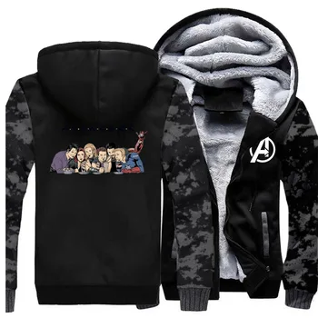 

Streetwear Funny The Avengers Super Hero Warm Clothing Fashion Hoodies 2019 Winter Mens Raglan Sweatshirts Hip Hop Camouflage
