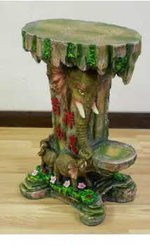 

Elephant Water Fountain Home Decoration Handmade rockery resin for handicraft Geomantic Wheel Pendulum Base flowing water craft