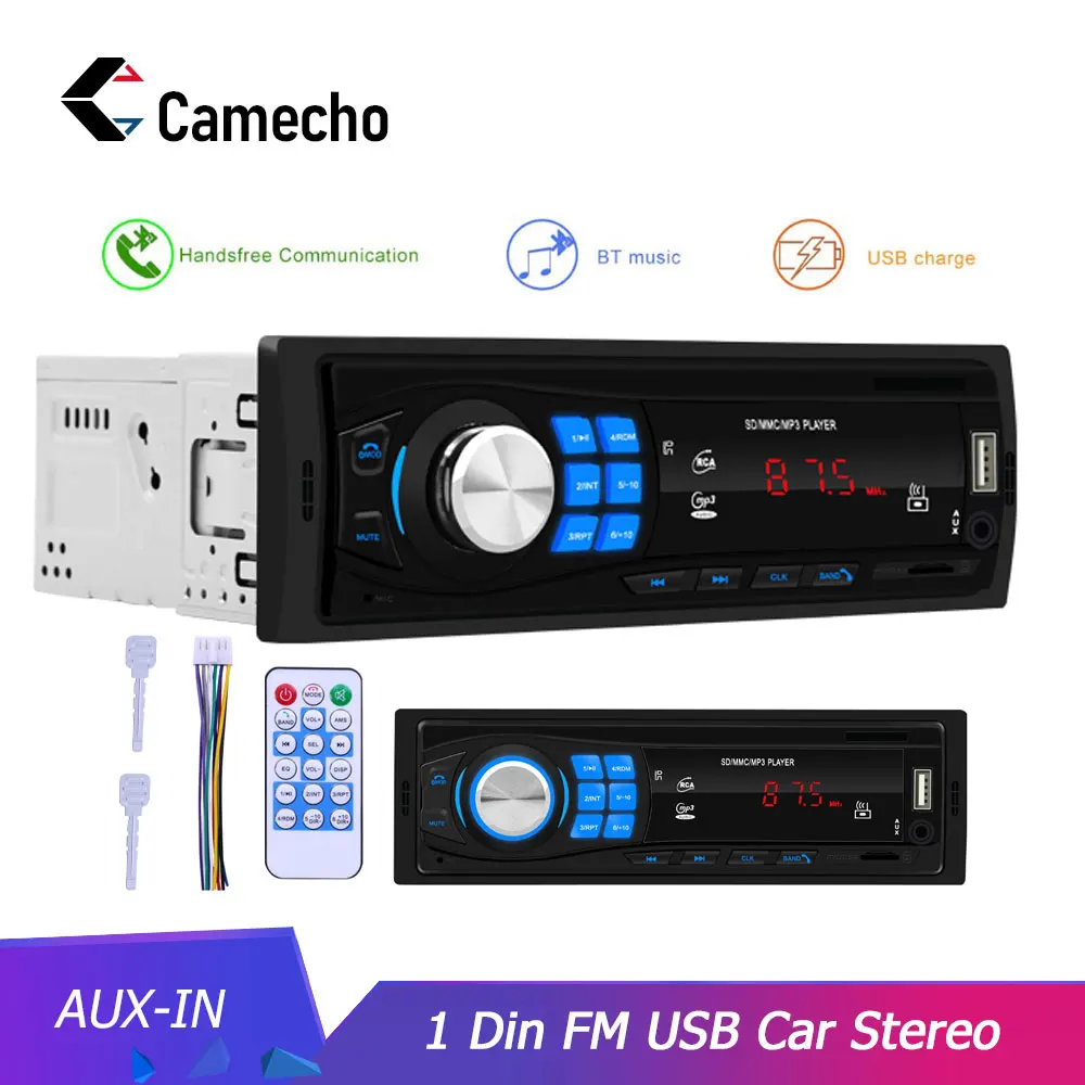 Camecho 1 din автомагнитолы стерео Bluetooth Авторадио автомобильный MP3 мультимедийный