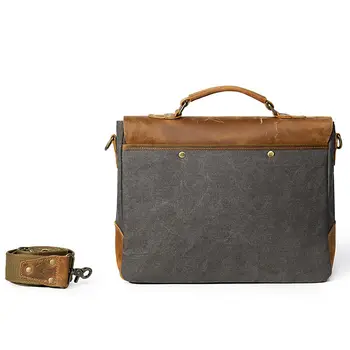 

Men's Canvas Briefcase Business Shoulder Crossbody Bag Messenger Laptop Bag Handbag M5TE