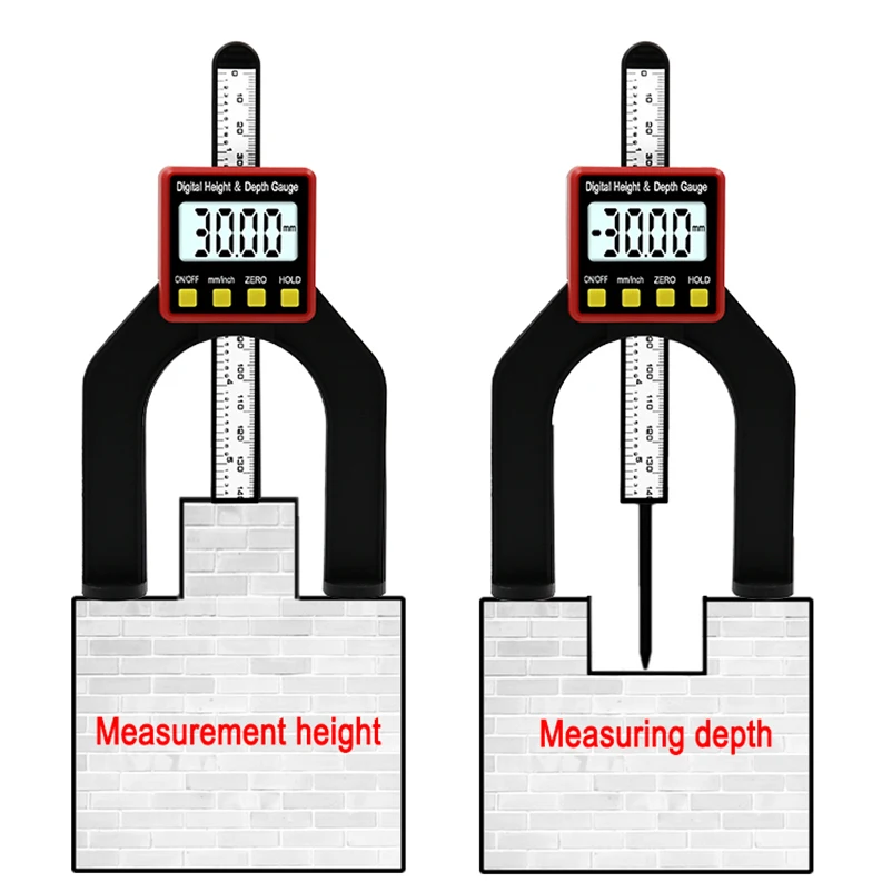 0-80 мм Цифровой измеритель высоты электронный измеритель глубины точный деревообрабатывающий фрезерный стол штангенциркуль измерительный инструмент с магнитными ножками