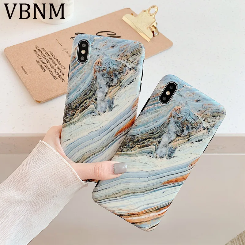 

Ceramic Oil Painting Marble Phone Case for iPhone XR XS Max X 7 8 6 6S Plus Matte Silicone Case for iPhone XS 7 8 Plus Cover New