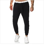 SHUJIN PuimentiuaAutumn Solid Loose Straight Men's Casual Pants Long Trousers Waist Pants Men Plus Size Cotton pantolon erkek