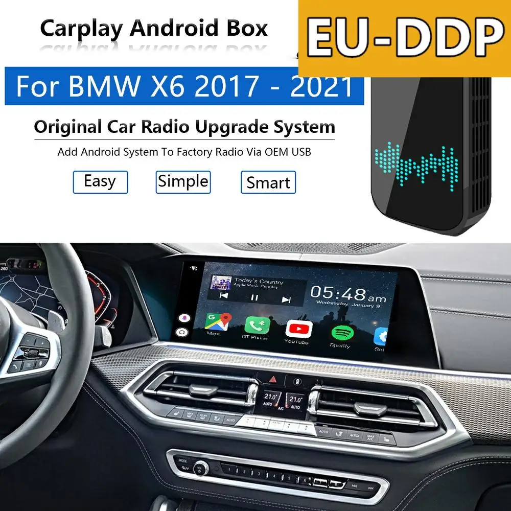 Usb Carplay Radio Upgrade Android Per Bmw X6 2017 - 2021 Apple Wireless Cp Box Car Multimedia Player Wifi Mirror Link Auto Audio