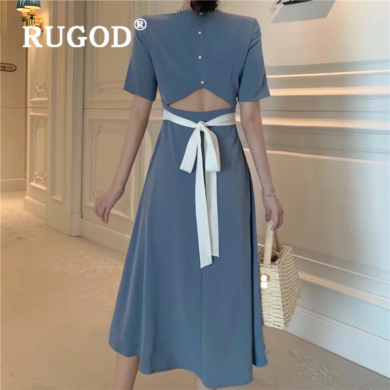 RUGOD 2020 Новое поступление темпераментное женское платье Ретро стиль квадратный
