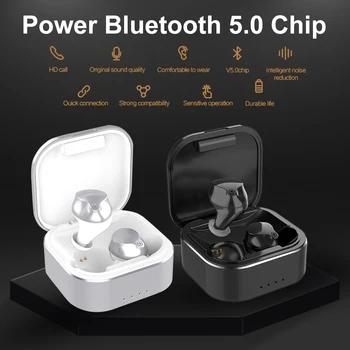 

Bluetooth 5.0 Wireless In-Ear Earbuds Intelligent Noise Reduction Long Standby Earphones With Charging Case Ergonomic Design