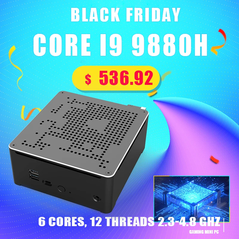 Модернизированная версия S200 мини ПК Intel Core i9 9880H 8 ядер 16 потоков игровой 2 * DDR4 M.2 NVMe