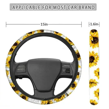 

Steering Wheel Cover Front Seat Cover Shoulder Guard Five-seat 5pcs set