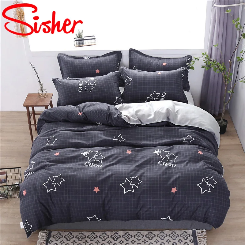 

Modern 220x240 Duvet Cover King Size Star Printed Bedding Set Single Double Queen Bed Sheet Linen Adult Kid Bedclothes Bed Cover