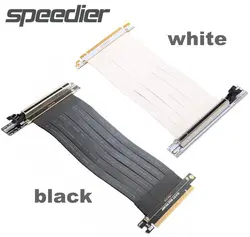Cable elevador PCIe 3,0x16 PCI-E, extensor estable de 90 grados, GPU, para tarjetas gráficas de vídeo, color blanco y negro blindado