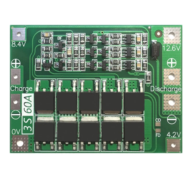 3S 60A Bms плата 11 1 V 12 6 18650 литий-ионная литиевая батарея Защитная улучшенная версия |