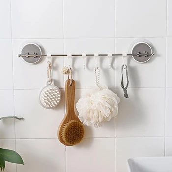 

Kitchen Gabgets Cupboard 6 Hook Home Organizer Storage Rack Pantry Chest Tools Towels Hanger Wardrobe Towel Rack Storage Shelf