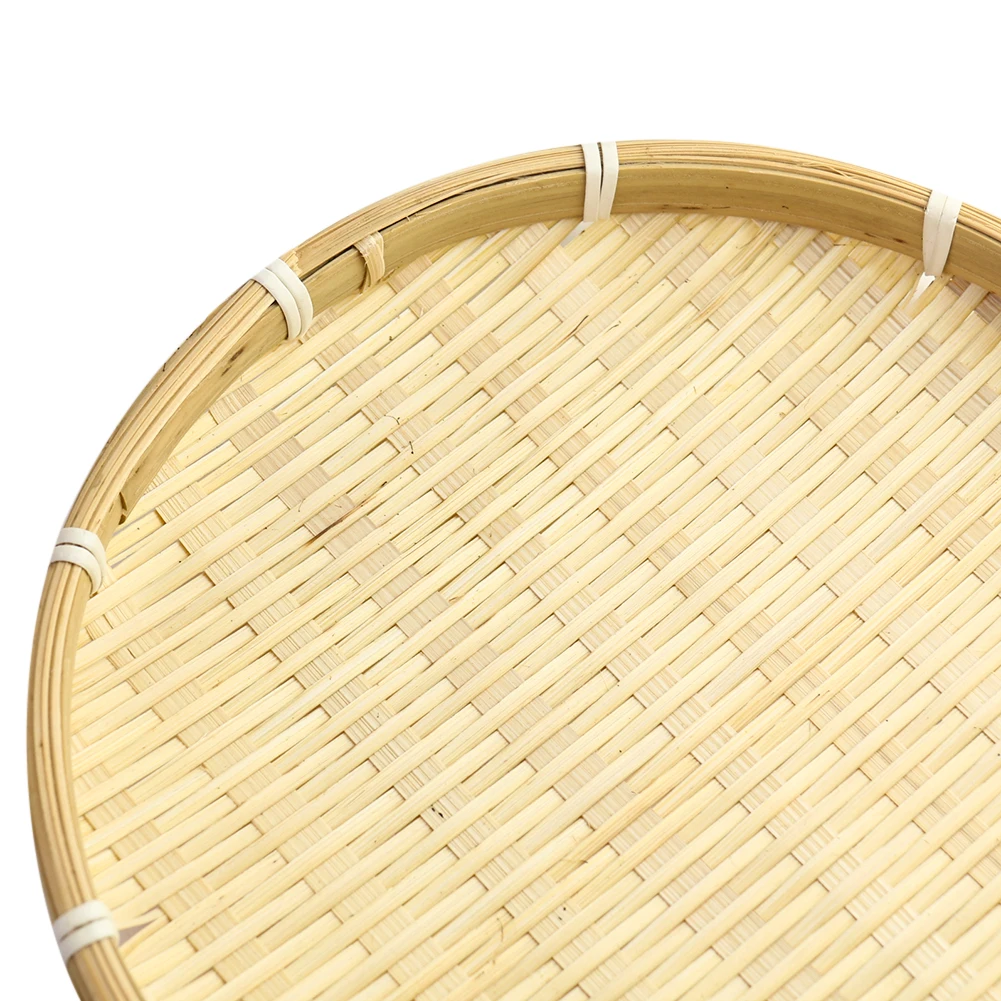 Handmade Bamboo Woven Fruit Basket Creative Household Storage Basket Refreshment Tray Kitchen Dishes Bamboo Sieve for Drying Tea 4