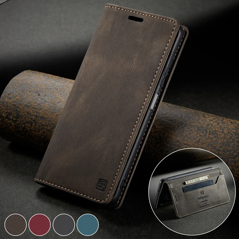 

Luxury Flip Cover For Huawei P30 Pro Lite P Smart 2021 Genuine Real Leather Wallet Card Holder Phone Case