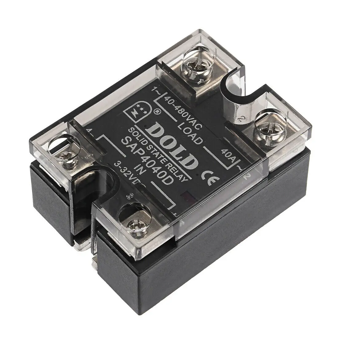 

SAP4040D 3-32VDC to 40-480VAC 40A Single Phase Solid State Relay Module DC to AC