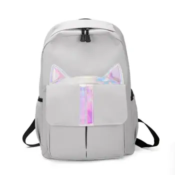 

Teenagers Girl Fashion canvas School Bagpack Cartoon Cat Square Satchel Light Women Backpack For Children School