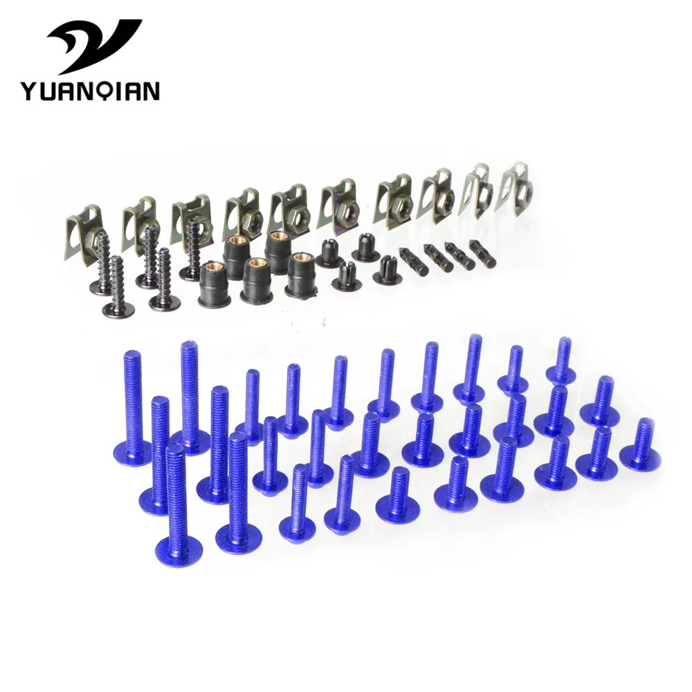 Полный набор болты обтекаемой формы Винт для Kawasaki ZX6R ZX7R ZX9R ZX10R ZX12R ZX14R Versys 650 ниндзя 650R 1000 Z750 Z1000 ZZR600 - Название цвета: blue